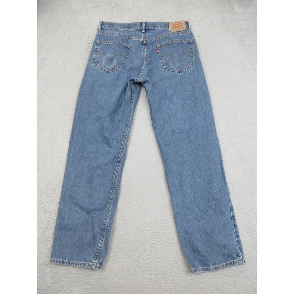 Levis 550 Relaxed Fit Jeans Mens 34x32 Blue Tapered Denim Medium Wash Red Tab